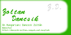 zoltan dancsik business card