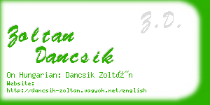 zoltan dancsik business card